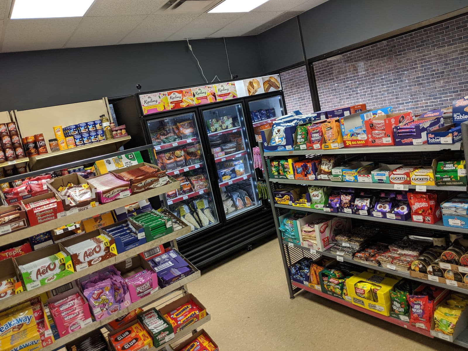 Imported British groceries on the shelves