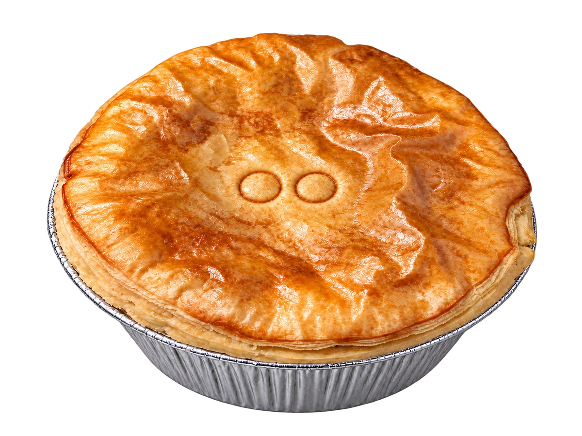 Chicken Curry pie, with two small, separate rings